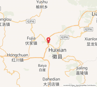 Map of Yinxingshu, Gansu