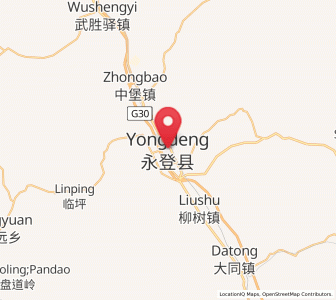 Map of Yongdeng Chengguanzhen, Gansu