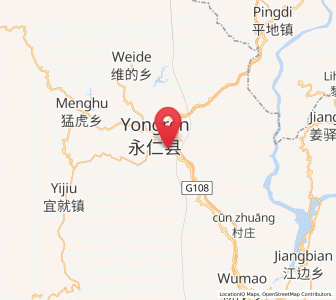 Map of Yongding, Yunnan