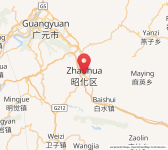 Map of Yuanba, Sichuan