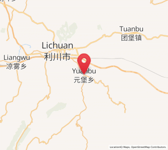 Map of Yuanbao, Hubei
