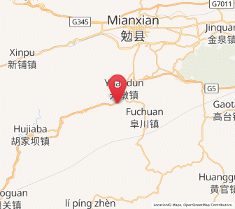 Map of Yuandun, Shaanxi