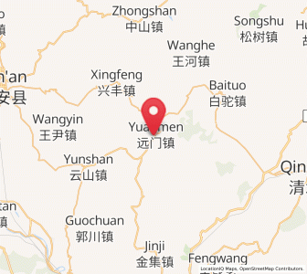 Map of Yuanmen, Gansu