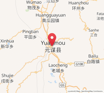 Map of Yuanmou, Yunnan