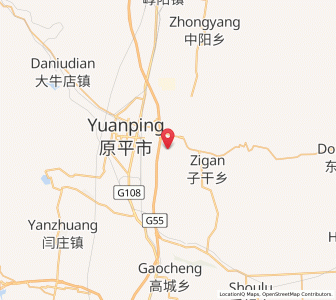 Map of Yuanping, Shanxi