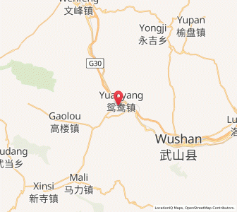 Map of Yuanyang, Gansu