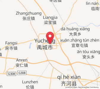 Map of Yucheng, Shandong