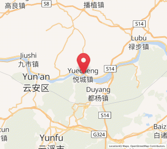 Map of Yuecheng, Guangdong