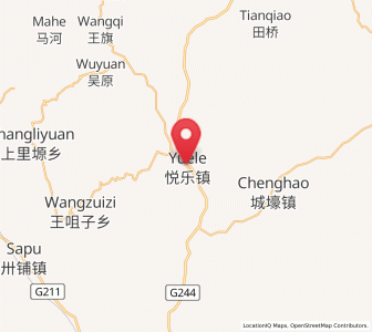 Map of Yuele, Gansu