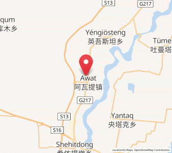 Map of Yukuriawat, Xinjiang