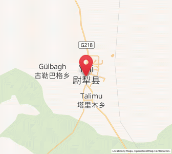 Map of Yuli, Xinjiang