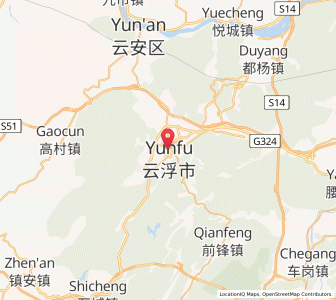 Map of Yunfu, Guangdong