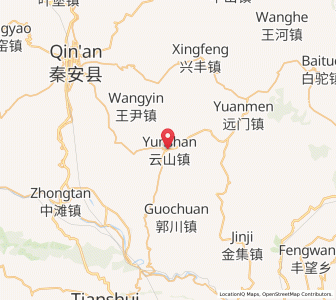 Map of Yunshan, Gansu