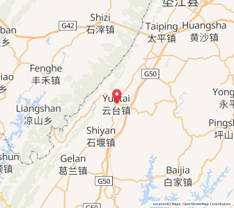 Map of Yuntai, Chongqing