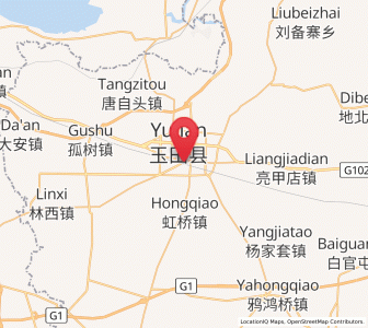 Map of Yutian, Hebei