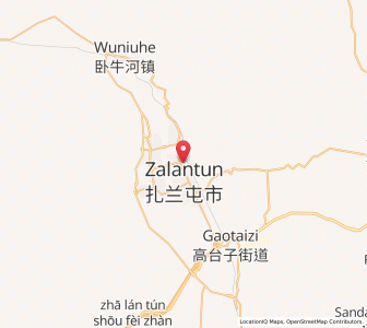 Map of Zhalantun, Inner Mongolia