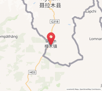 Map of Zham, Tibet