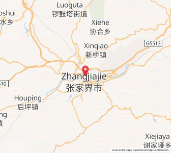 Map of Zhangjiajie, Hunan