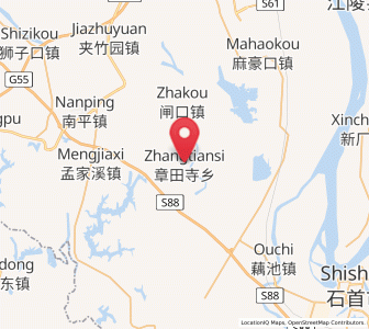 Map of Zhangtiansi, Hubei