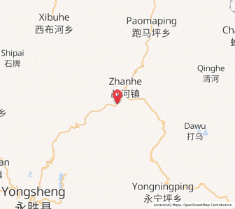 Map of Zhanhe, Yunnan