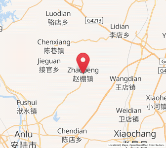 Map of Zhaopeng, Hubei