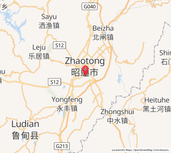 Map of Zhaotong, Yunnan