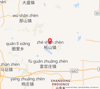 Map of Zheshan, Shandong