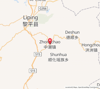 Map of Zhongchao, Guizhou