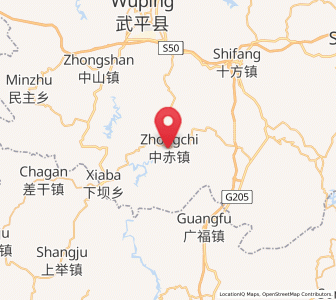 Map of Zhongchi, Fujian