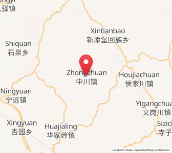 Map of Zhongchuan, Gansu