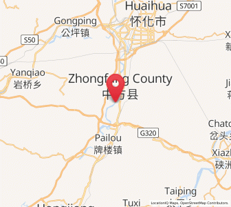 Map of Zhongfang, Hunan