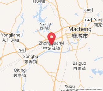 Map of Zhongguanyi, Hubei