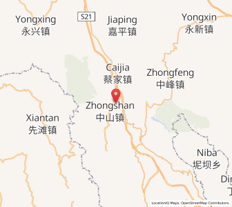 Map of Zhongshan, Chongqing