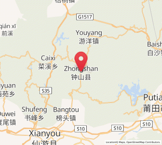Map of Zhongshan, Fujian