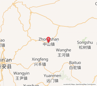 Map of Zhongshan, Gansu