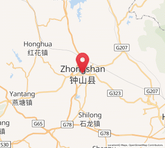 Map of Zhongshan, Guangxi