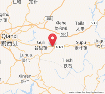 Map of Zhongshan, Guizhou