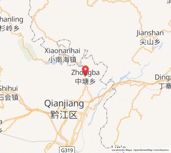 Map of Zhongtang, Chongqing