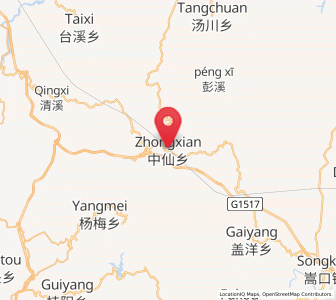 Map of Zhongxian, Fujian