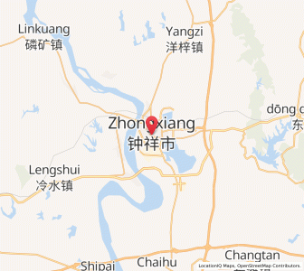 Map of Zhongxiang, Hubei