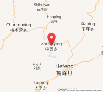 Map of Zhongying, Hubei