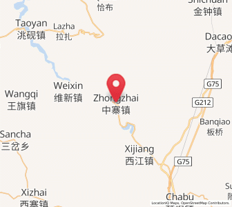 Map of Zhongzhai, Gansu
