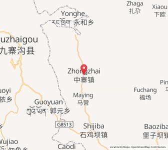 Map of Zhongzhai, Gansu