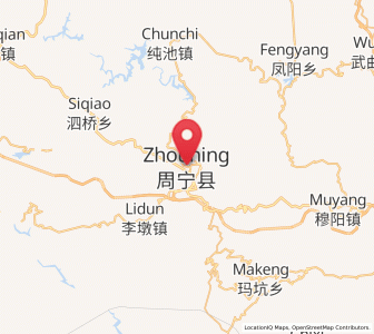 Map of Zhouning, Fujian