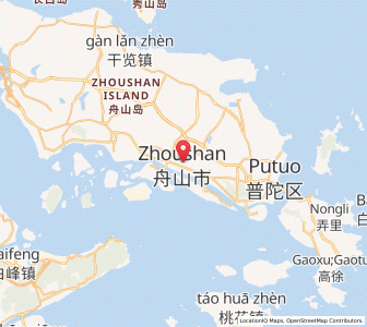 Map of Zhoushan, Zhejiang