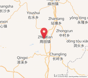 Map of Zhoutian, Jiangxi