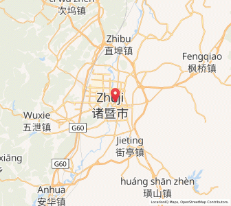 Map of Zhuji, Zhejiang