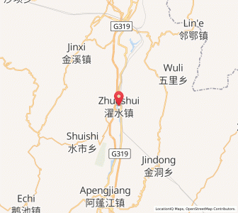 Map of Zhuoshui, Chongqing