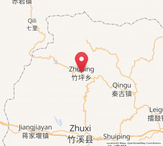 Map of Zhuping, Hubei