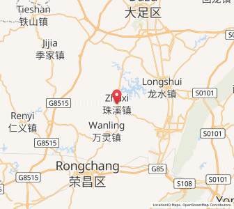 Map of Zhuxi, Chongqing